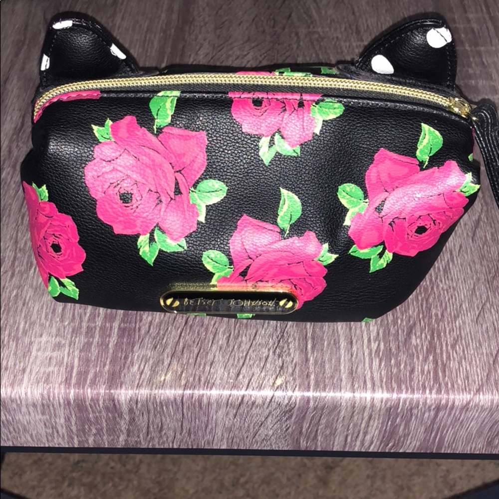 Betsey Johnson makeup bag with kitty ears